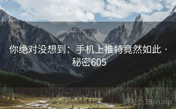 你绝对没想到：手机上推特竟然如此 · 秘密605