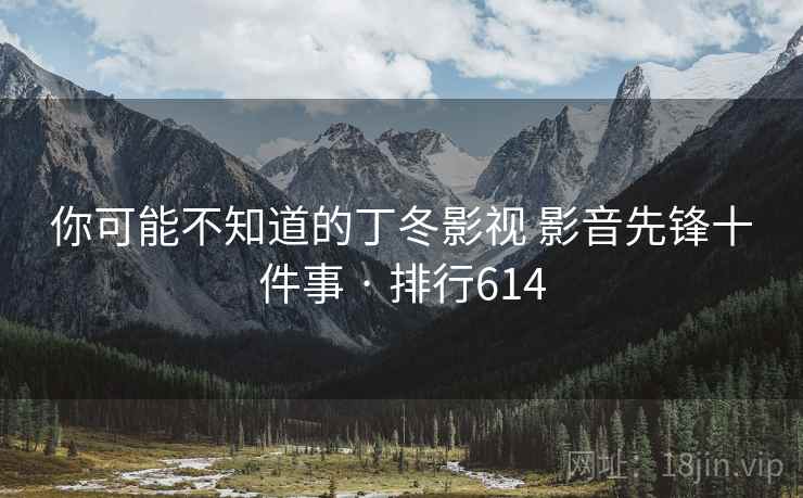 你可能不知道的丁冬影视 影音先锋十件事 · 排行614